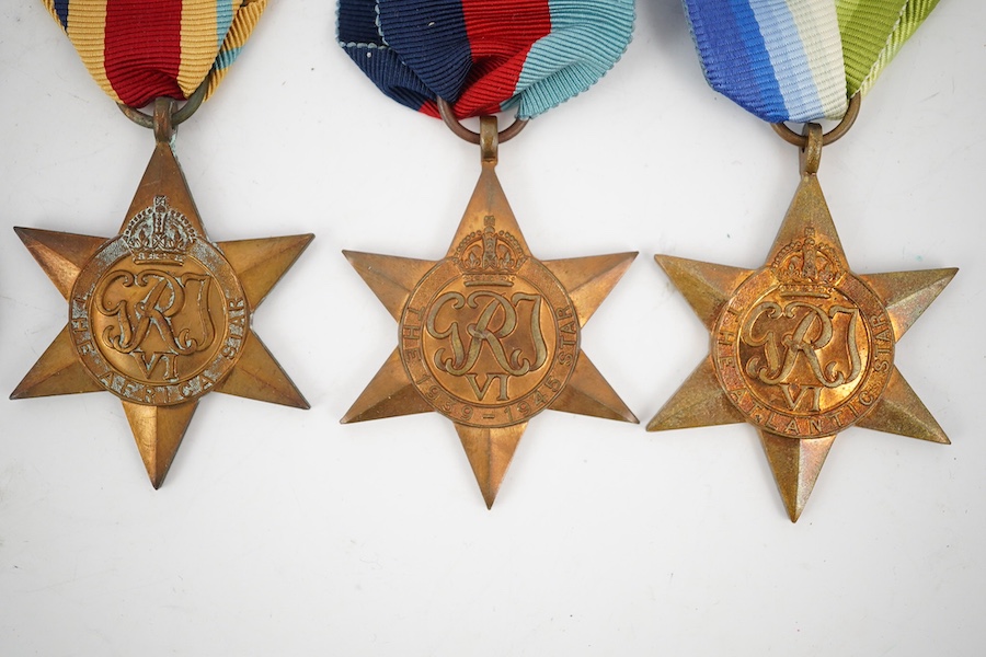 Seven WWII medals and stars